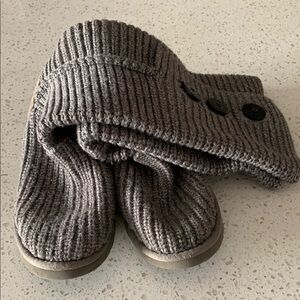 UGG Gray Knit Button Boots